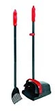 Petmate Clean Response Swivel Bin & Rake Durable Plastic Pooper Scooper Gray/Red