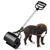 Pooper Scooper for Large Dogs - Dog Poop Scoop Picker Upper Pet Waste Long Handle Heavy Duty XL Jumbo Scoopers for Grass Yard Doggie Poo Pick-up Claw Scoops Sanitary Remover Clean-ing Tools
