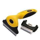 Pet Republique Dog Deshedding Tool - for Dogs, Cats, Rabbits, Any Furry Pets - Reduce Shedding - with 1.8 inches Small and 3 inches Large Replaceable Blades